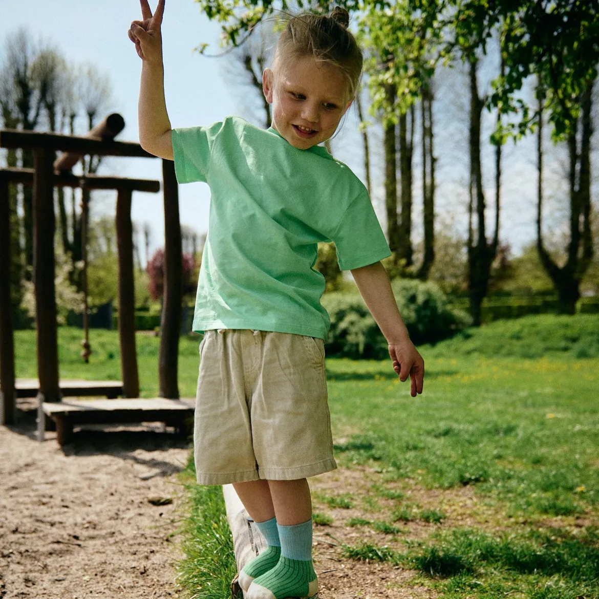 Block colour socks