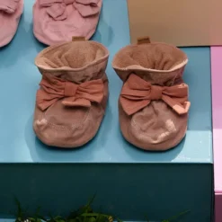 Bow textile slippers