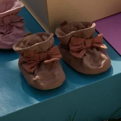 Bow textile slippers