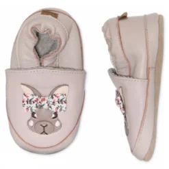 Bunny leather slippers