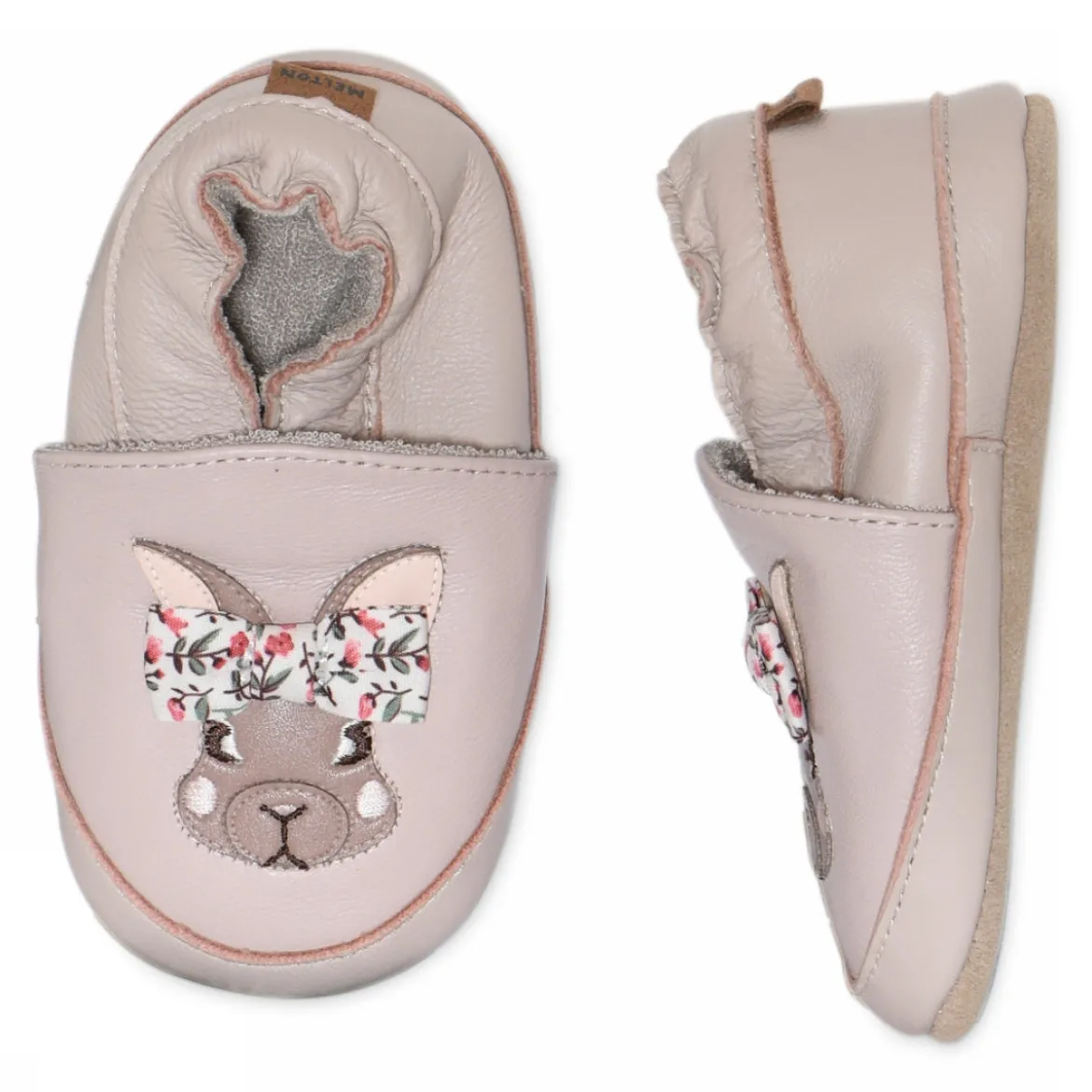 Bunny leather slippers