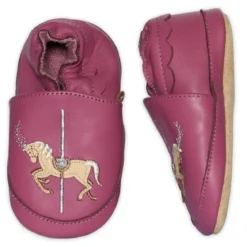 Carousel leather slippers