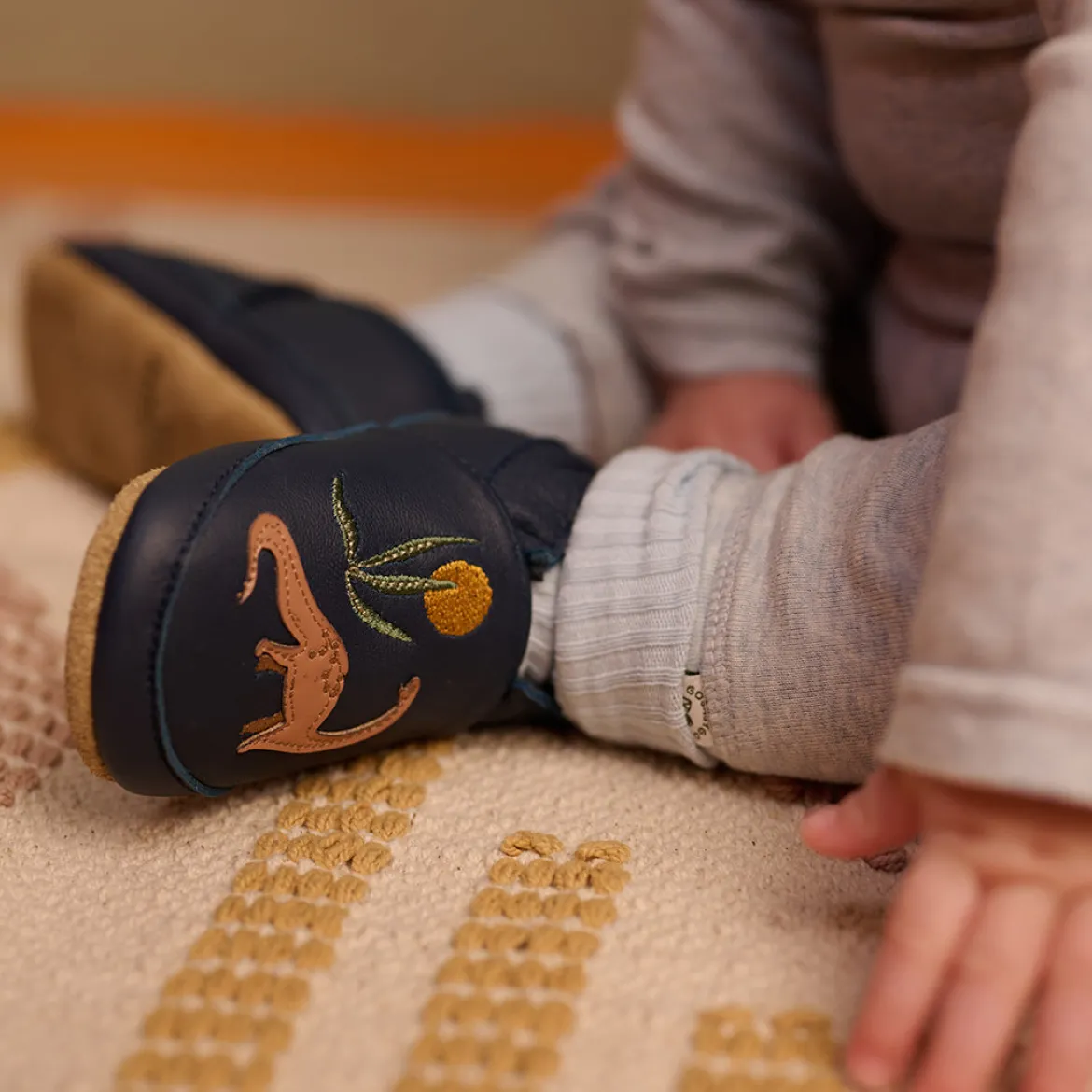 Dinosaur leather slipper
