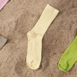 Fine cotton rib socks