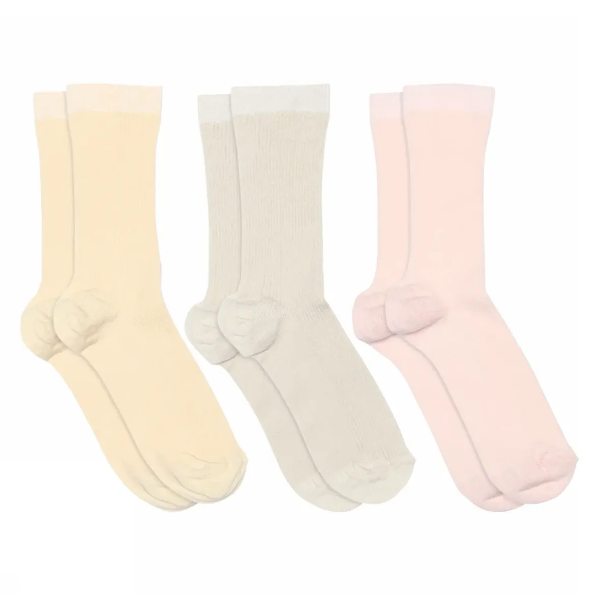 Fine cotton rib socks 3-pack