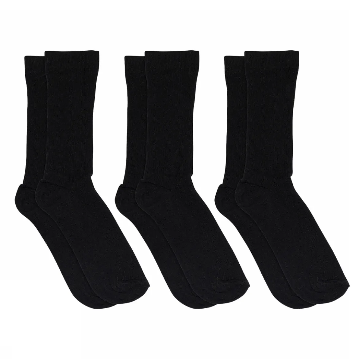 Fine cotton rib socks 3-pack