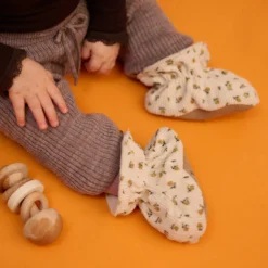 Floral textile slipper