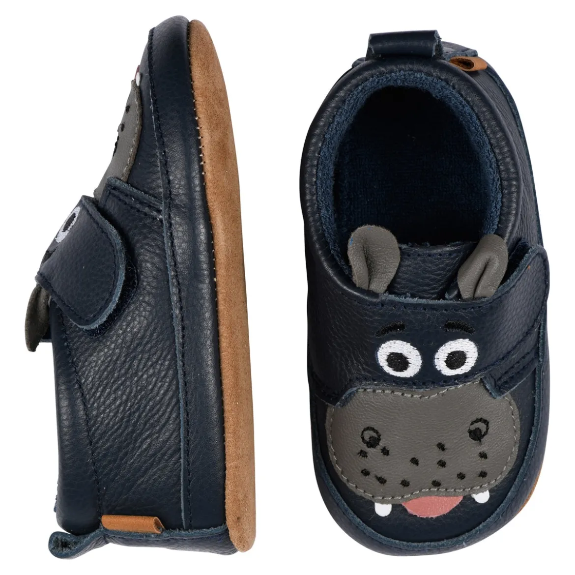 Hippo leather slippers