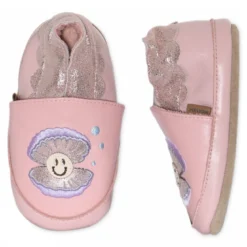 Shell leather slippers