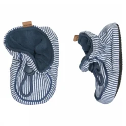 Striped textile slippers