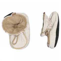 Striped textile slippers