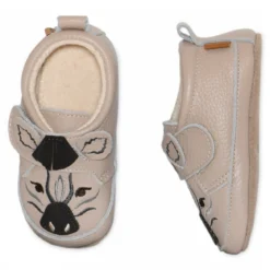 Zebra leather slippers
