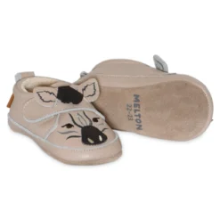 Zebra leather slippers